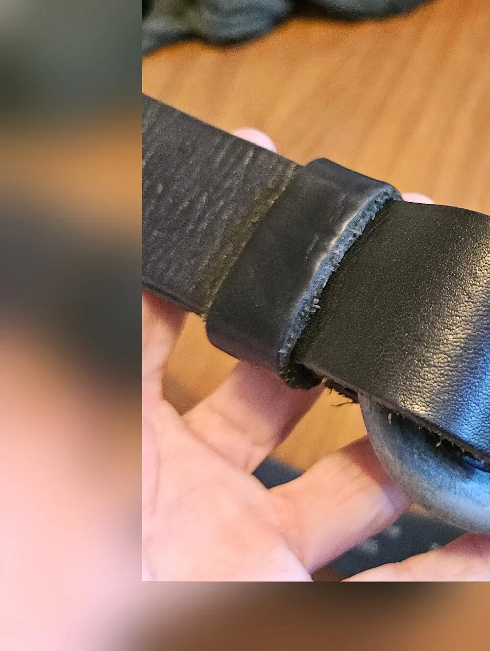 Vintage Fife & Drum Paris Black Cowhide Leather Silver Tone Ring Boho Belt 36